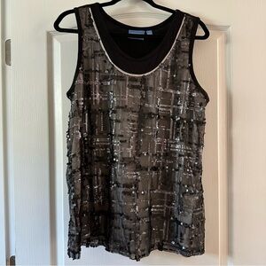 Simply Vera Vera Wang Black Sequin Tank Top